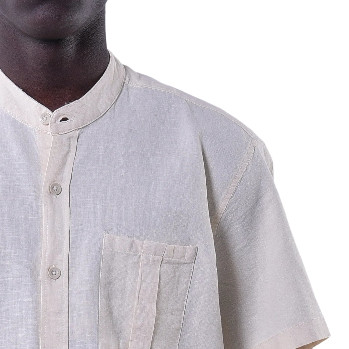 M21SN213-Casual Linen shirt-Short sleeve shirt