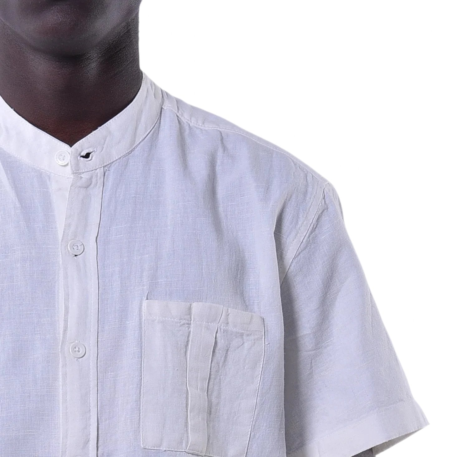 M21SN206-Casual Linen shirt-Short sleeve shirt