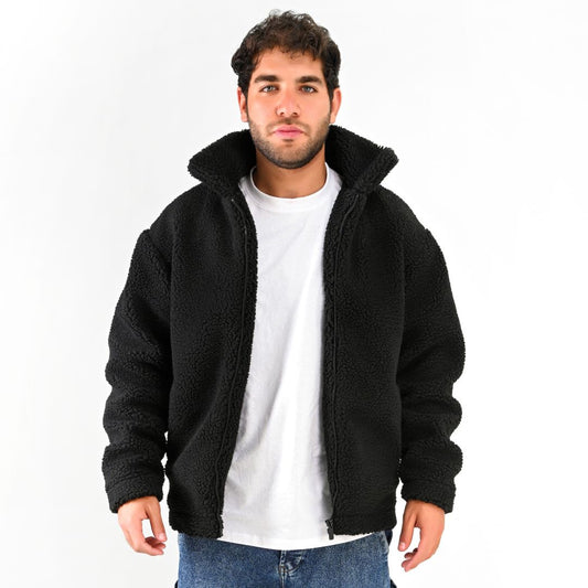 M25GA026-Men's jacket, soft fabric, foulard backl with a zipper