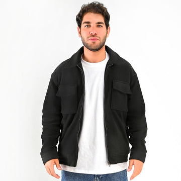 M25GA019-men's jacket made of fur material with a zipper