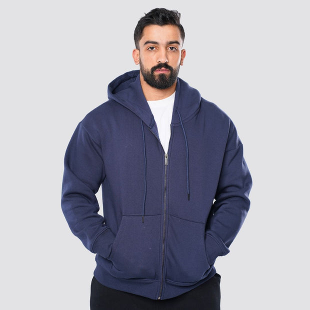 M25TS601-Oversized sweatshirt in solid colors with hoodie and zipper