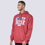 M24TS665-Oversized Men's Sweatshirt with Hood and Print