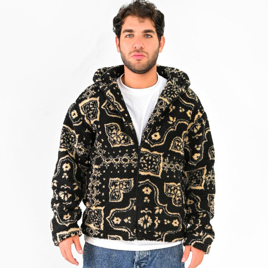 M25GA029-men's jacket made of fur material with a zipper