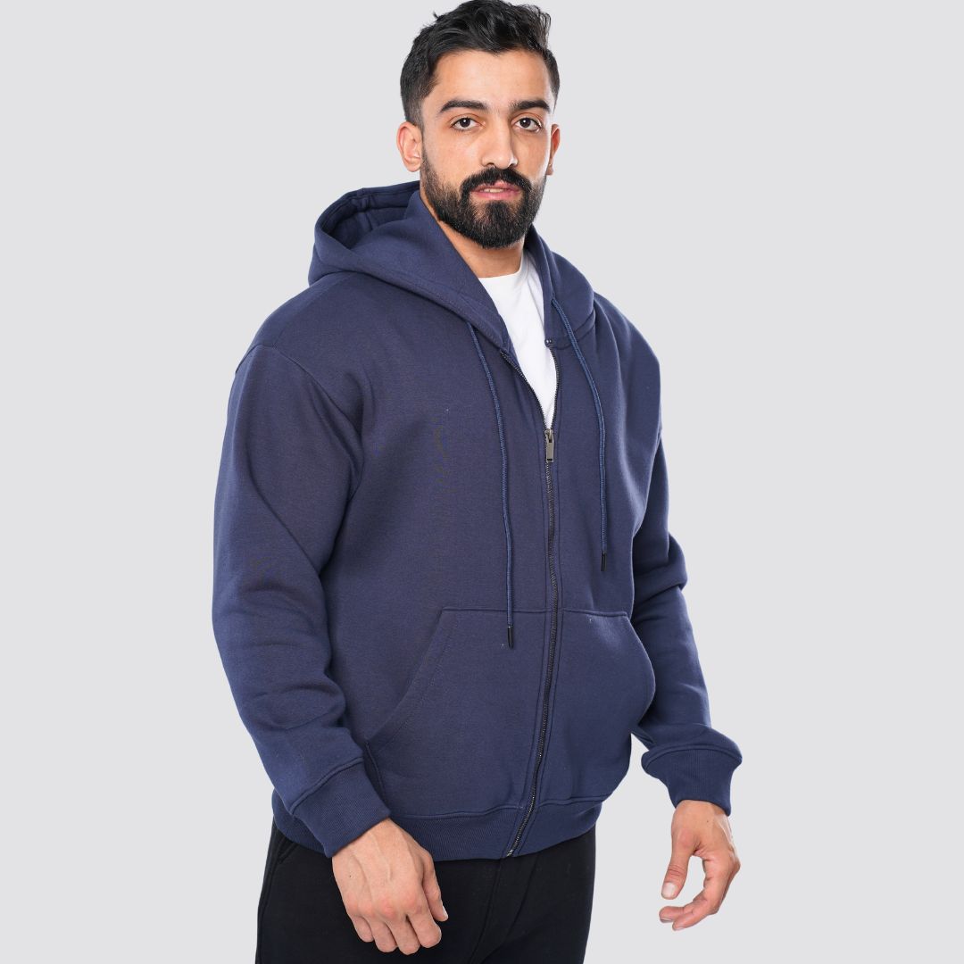 M25TS601-Oversized sweatshirt in solid colors with hoodie and zipper