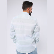 M23SH359-Striped Casual Cotton Shirt ,Jacquard long sleeve