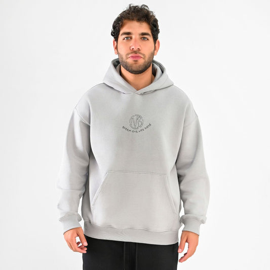 M25TS634-Men's sweatshirt, oversize, Melton material, printed