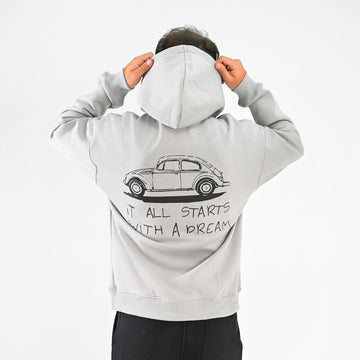M25TS634-Men's sweatshirt, oversize, Melton material, printed