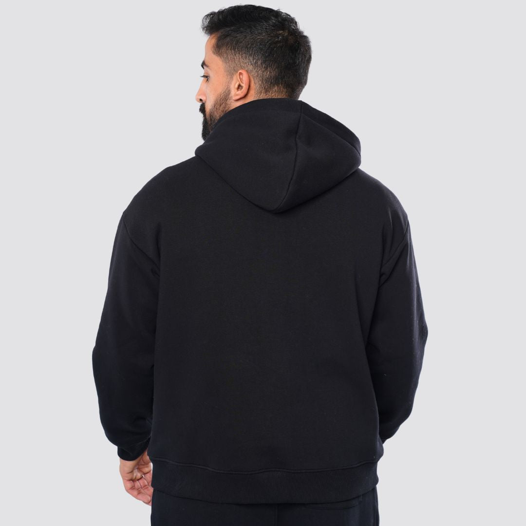 M25TS601-Oversized sweatshirt in solid colors with hoodie and zipper