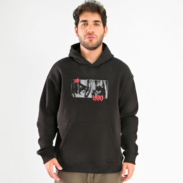 M25TS621-Men's sweatshirt, oversize, Melton material, printed