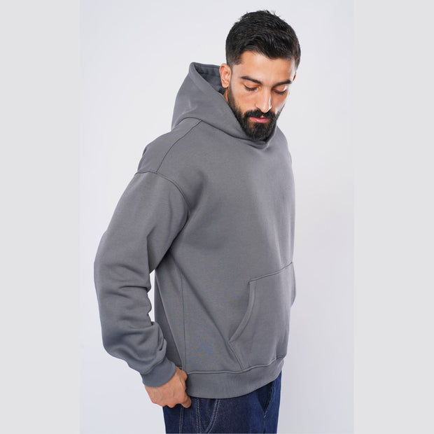 M25TS600-Solid color oversized sweatshirt with hoodie