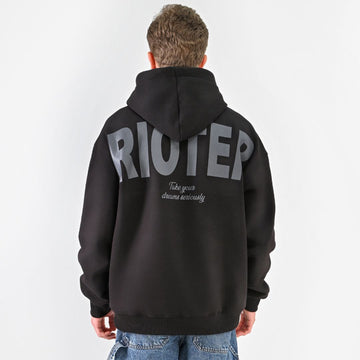 M25TS629-Men's sweatshirt, oversize, Melton material, printed
