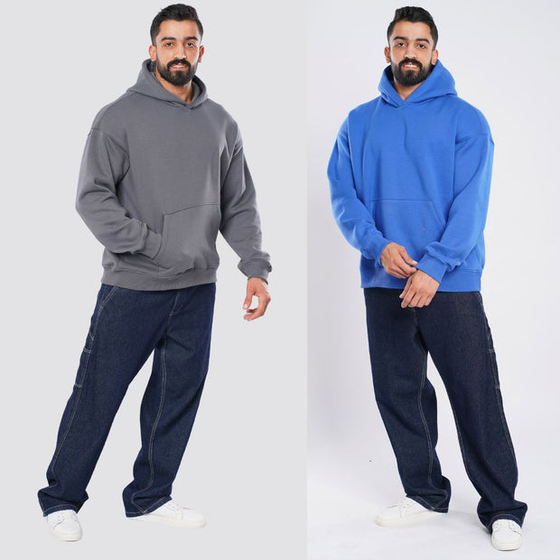 M25TS600-Solid color oversized sweatshirt with hoodie