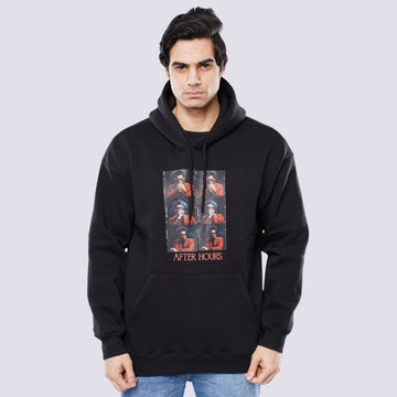 M24TS661-Oversized Men's Sweatshirt with Hood and Print