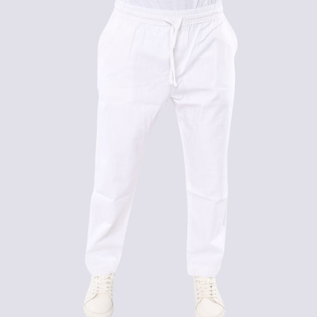 M23TR747-Men Drawstring Waist Slant Pocket Pants