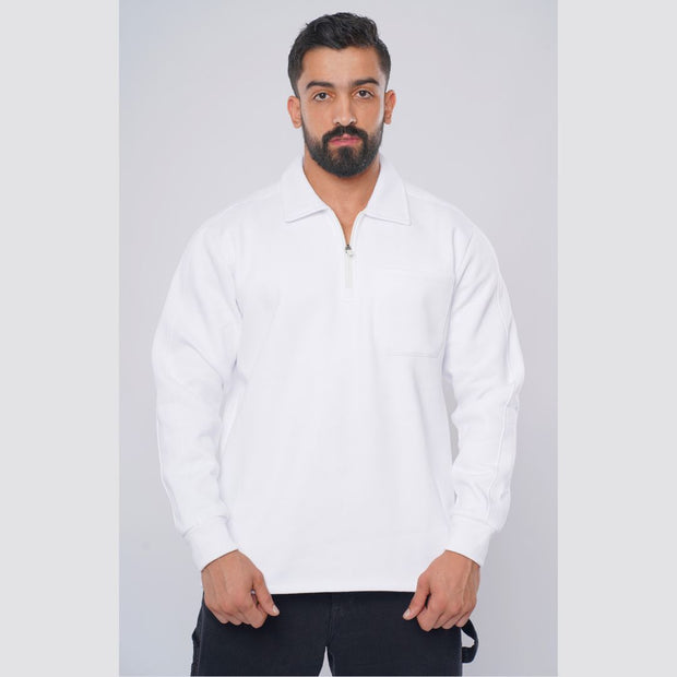 M25TS604-Sweatshirt with collar and chest pocket