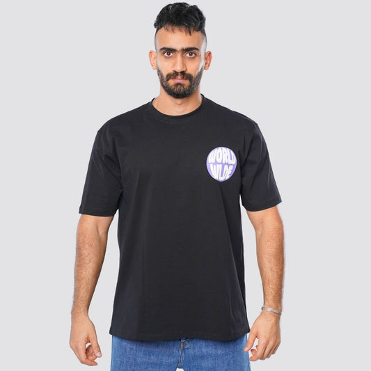 M24TH849 - تيشيرت بيزك اوفرسايز مطبوع