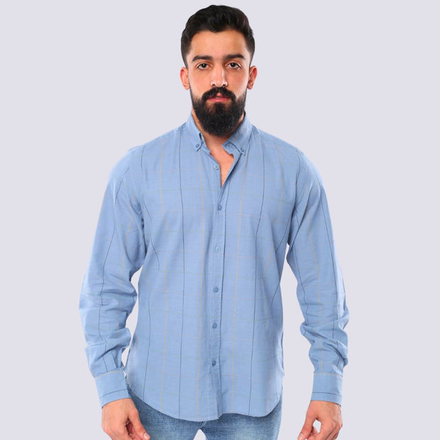 M23SH403-Checks Casual Cotton Shirt