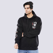 M24TS666-Oversized Men's Sweatshirt with Hood and Print