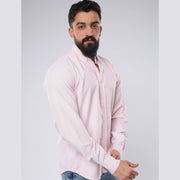 M23SH358-Striped Casual Cotton Shirt ,  Jacquard long sleeve