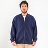 M25TS613-Men's sweatshirt, oversized, Melton material, collar and waist, with zipper