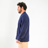 M25TS613-Men's sweatshirt, oversized, Melton material, collar and waist, with zipper