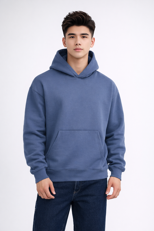 M26TS600-Solid color oversized sweatshirt with hoodie