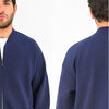 M25TS613-Men's sweatshirt, oversized, Melton material, collar and waist, with zipper