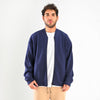 M25TS613-Men's sweatshirt, oversized, Melton material, collar and waist, with zipper