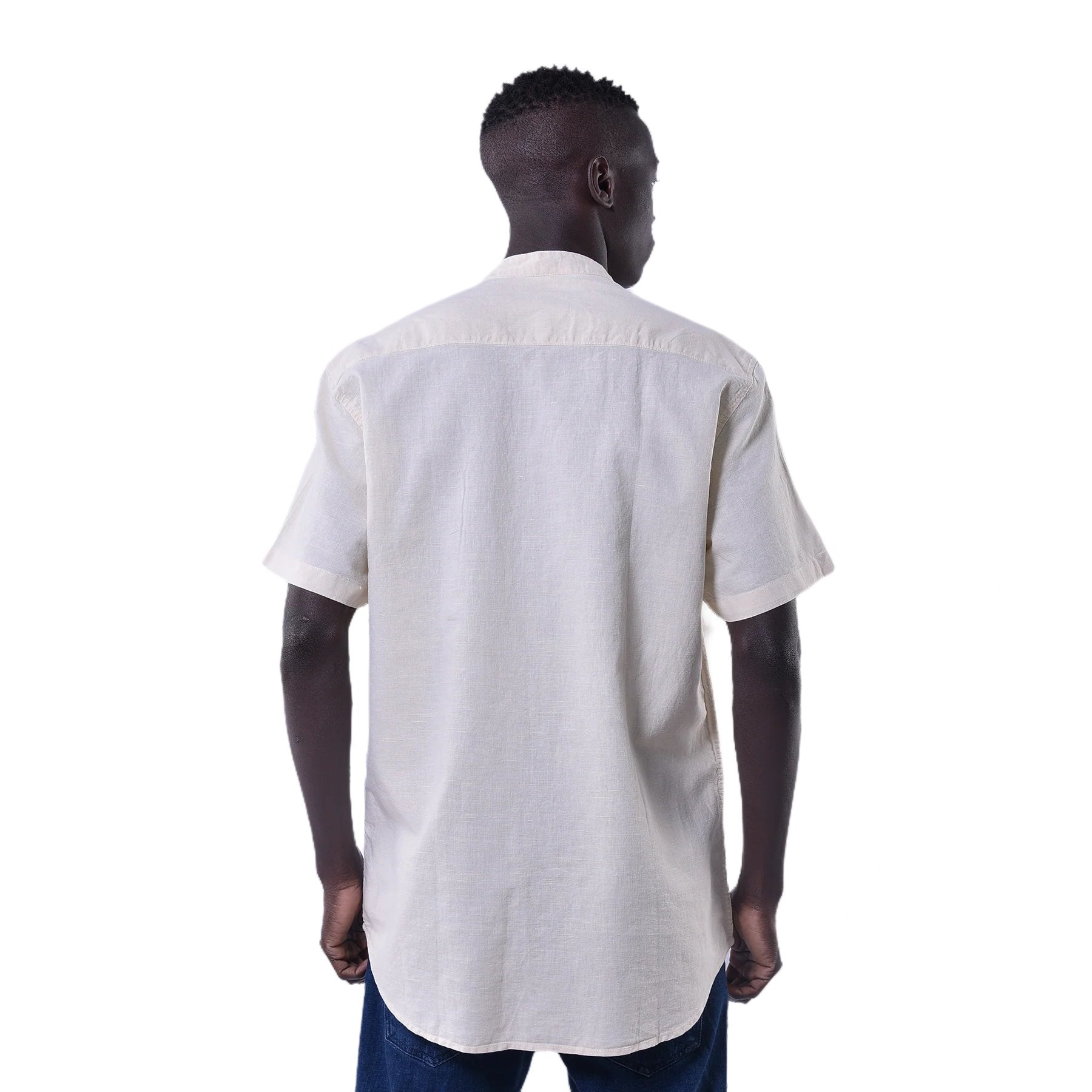 M21SN213-Casual Linen shirt-Short sleeve shirt