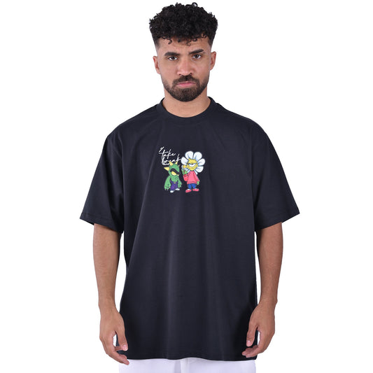 M23TH867 - تيشيرت بيزك اوفرسايز مطبوع