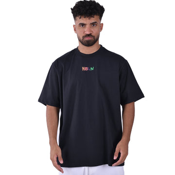 M23TH888 - تيشيرت بيزك اوفرسايز مطبوع