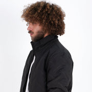 M24GA012-men's jacket made of black waterproof material with a pattern