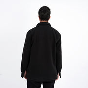 M24GA014- men's jacket made of fur material with black buttons