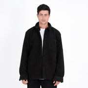 M24GA014- men's jacket made of fur material with black buttons