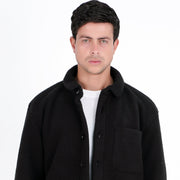 M24GA014- men's jacket made of fur material with black buttons