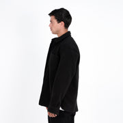 M24GA014- men's jacket made of fur material with black buttons