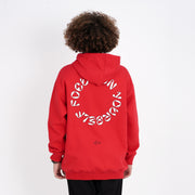 M24TS628-Oversized Men's Sweatshirt with Hood and Print