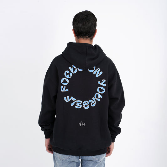 M24TS628-Oversized Men's Sweatshirt with Hood and Print