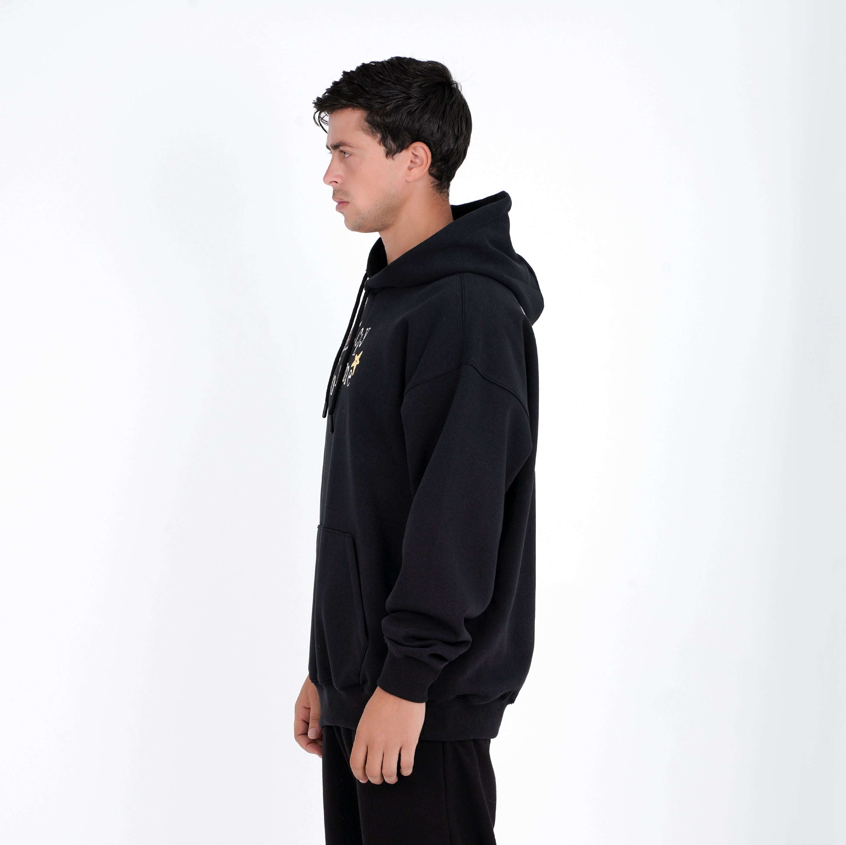 M24TS630-Oversized Men's Sweatshirt with Hood and Print