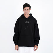 M24TS636-Oversized Men's Sweatshirt with Hood and Print