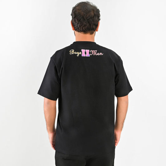 M24TH851 - تيشيرت بيزك اوفرسايز مطبوع