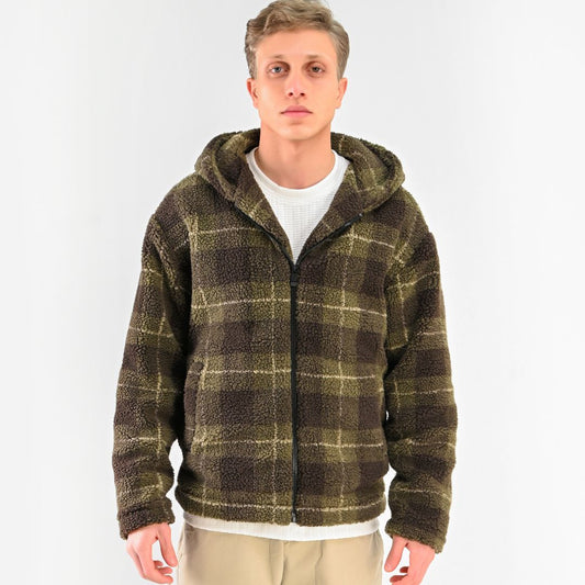 M25GA027-men's jacket made of fur material with a zipper