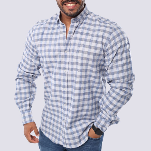 M23SH405-Checks Casual Cotton Shirt