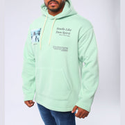 M24TS657-Oversized Men's Sweatshirt with Hood and Print