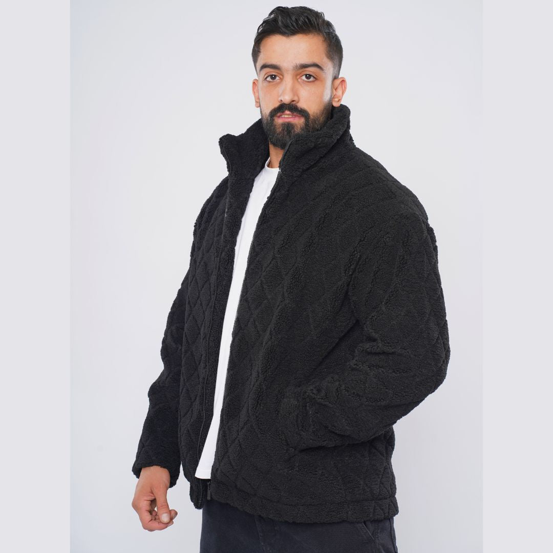 M25GA010-men's jacket made of fur material with a zipper