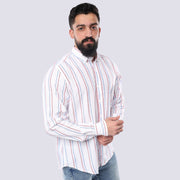 M23SH355-Striped Casual Cotton Shirt ,  Jacquard long sleeve