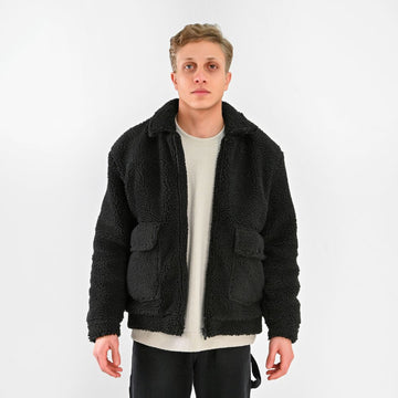 M25GA006-Men's jacket, wool felt material, with side pockets