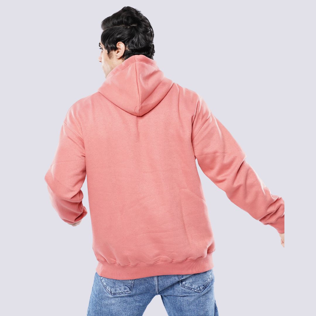 M24TS664-Oversized Men's Sweatshirt with Hood and Print