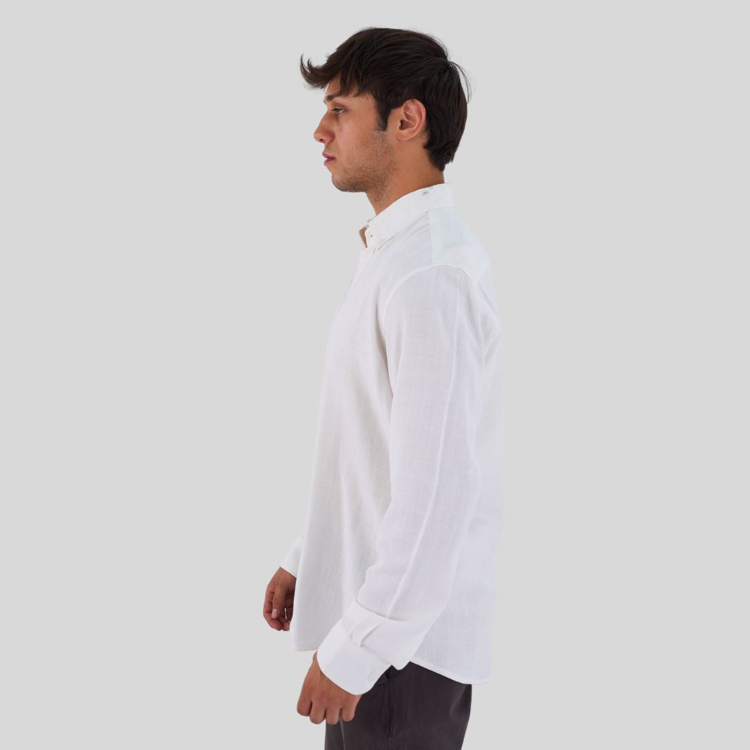 M24SH306-Men's linen shirt, long sleeve