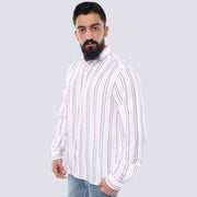 M23SH355-Striped Casual Cotton Shirt ,  Jacquard long sleeve